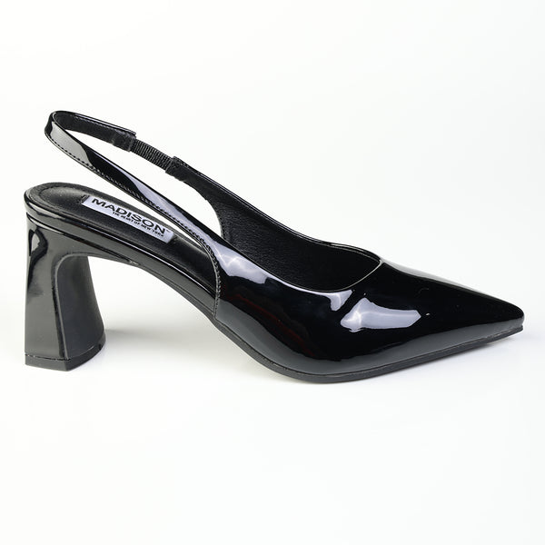 Madison Odette Basic Slingback On Block Heel - Black