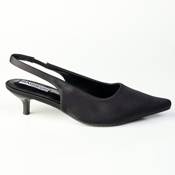 Madison Otto Kitten Heel Slingback - Black