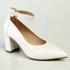 Madison Ankle Strap Court - White Patent