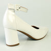 Madison Ankle Strap Court - White Patent