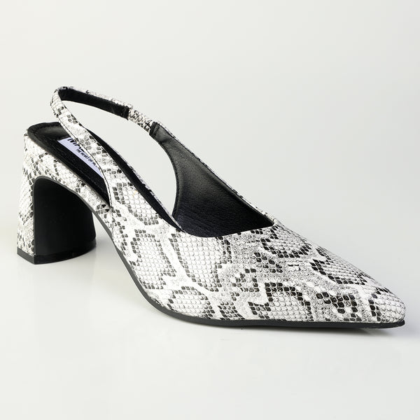 Madison Odette Basic Slingback On Block Heel - White Multi