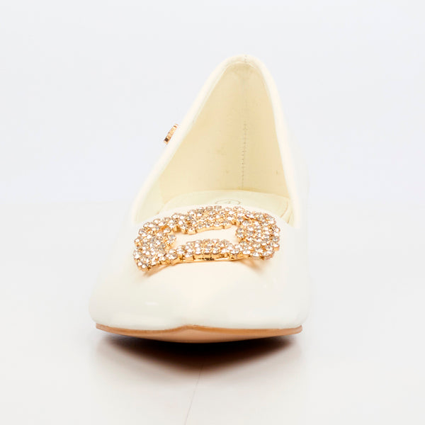 Butterfly Feet Leonore 1 Low Block Heel - White