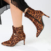 Madison Orcid Stiletto Ankle Boot With Buckle - Leopard