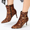 Madison Orcid Stiletto Ankle Boot With Buckle - Leopard