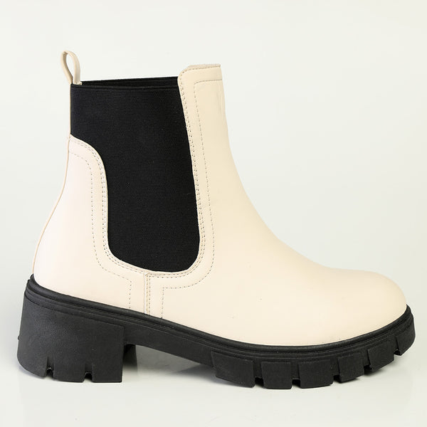 Madison Ladies Fashion Gusset Boot - Beige