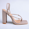 Madison Aleah Knotted Strappy Sandal - Taupe-Madison Heart of New York-Buy shoes online