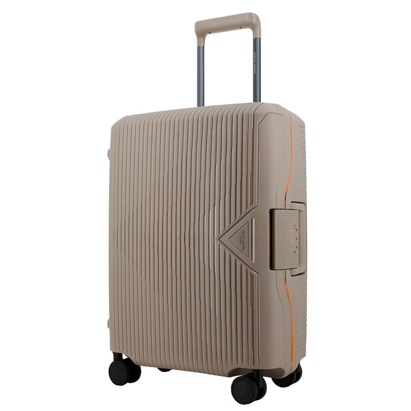 Pierre Cardin Cannes Clip Hard Shell Trolley Bag - Beige Orange