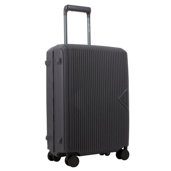 Pierre Cardin Cannes Clip Hard Shell Trolley Case - Charcoal & Orange (Medium)