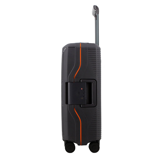 Pierre Cardin Cannes Clip Hard Shell Trolley Case - Charcoal & Orange (Medium)