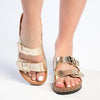 Alessio 2 Buckle Fashion Comfort Sandals - Distressed Gold-Alessio-Buy shoes online