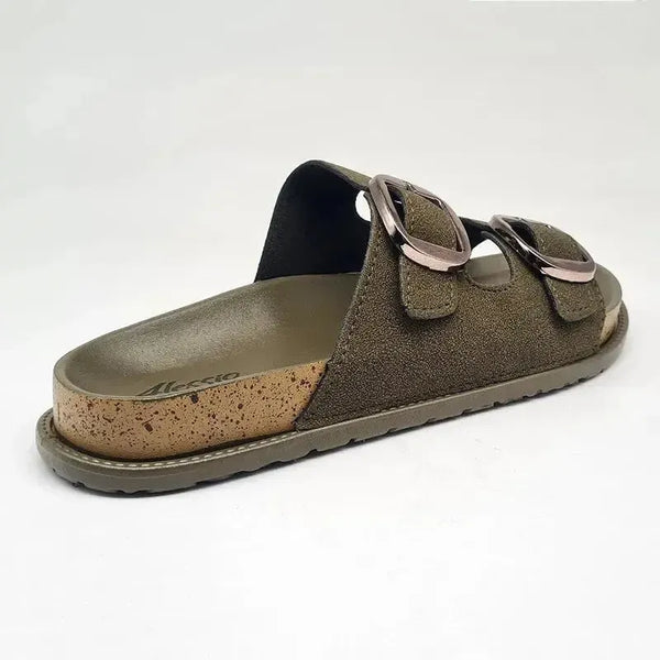 Alessio 2 Buckle Fashion Sandal - Olive