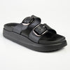 Alessio 2 Buckle Sandal - Black-Alessio-Buy shoes online