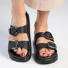 Alessio 2 Buckle Sandal - Black-Alessio-Buy shoes online