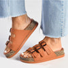 Alessio 3 Strap Slip-on Sandal - Burnt Orange-Alessio-Buy shoes online
