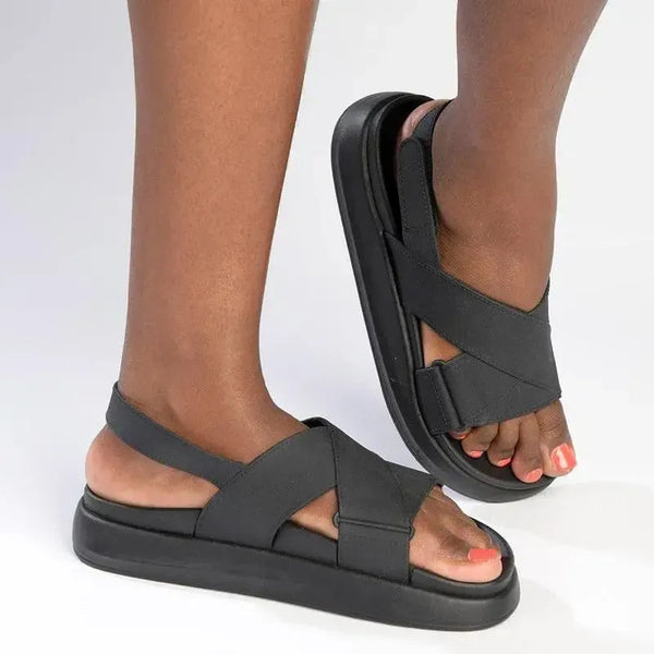 Alessio Christine Sling Back Platform Sandal - Black