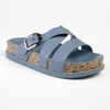 Alessio Cross Strap Sandal - Blue-Alessio-Buy shoes online