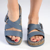 Alessio Cross Strap Sandal - Blue-Alessio-Buy shoes online