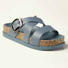 Alessio Cross Strap Sandal - Blue-Alessio-Buy shoes online