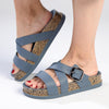 Alessio Cross Strap Sandal - Blue-Alessio-Buy shoes online