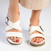 Alessio Cross Strap Sandal - White-Alessio-Buy shoes online