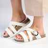 Alessio Cross Strap Sandal - White-Alessio-Buy shoes online