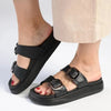 Alessio Double Cross Strap Sandal - Black