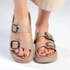 Alessio Double Cross Strap Sandal - Nude