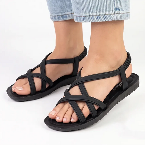 Alessio Elastic Sandal - Black