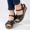 Alessio Fashion Comfort Sandals - Black-Alessio-Buy shoes online