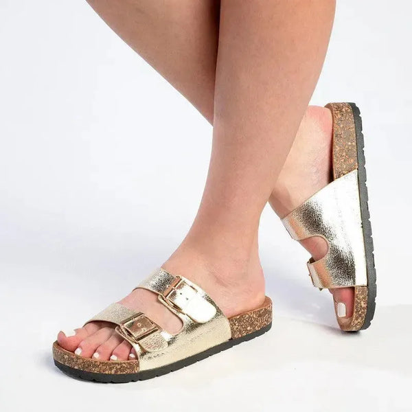Alessio Fashion Sandals - Distressed Gold