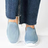 Alessio Fly Knit Slip On Sneaker - Petrol Blue / White