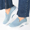 Alessio Fly Knit Slip On Sneaker - Petrol Blue / White