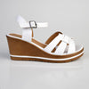 Alessio Halter Strap Wedge - White-Alessio-Buy shoes online