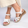 Alessio Halter Strap Wedge - White-Alessio-Buy shoes online