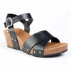 Alessio Hi Wedge Fashion Sandal Cork - Black