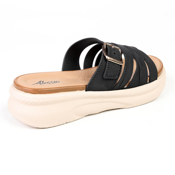 Alessio Interlaced Slide Sandals - Black