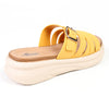 Alessio Interlaced Slide Sandals - Yellow