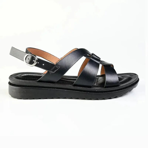 Alessio Interstrap Slingback Sandal - Black Mono
