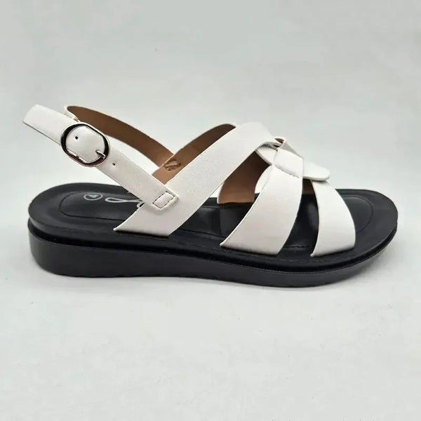 Alessio Interstrap Slingback Sandal - White