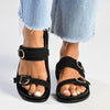Alessio Jany Push in Sandal - Black-Alessio-Buy shoes online
