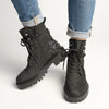 Alessio Kate Chunky Military Boot - Black Glitter-Alessio-Buy shoes online