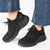 Alessio Ladies Chunky Sole Fly Knit Lace Up Sneaker - Black