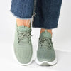 Alessio Ladies Chunky Sole Fly Knit Lace Up Sneaker - Sage Green