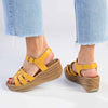 Alessio Ladies Platform Fashion Sandal - Mustard-Alessio-Buy shoes online