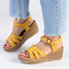 Alessio Ladies Platform Fashion Sandal - Mustard-Alessio-Buy shoes online