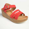 Alessio Ladies Platform Fashion Sandal - Red-Alessio-Buy shoes online