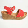 Alessio Ladies Platform Fashion Sandal - Red-Alessio-Buy shoes online