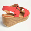 Alessio Ladies Platform Fashion Sandal - Red-Alessio-Buy shoes online