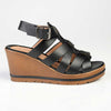 Alessio Ladies Strappy Wedge - Black-Alessio-Buy shoes online