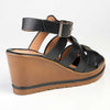 Alessio Ladies Strappy Wedge - Black-Alessio-Buy shoes online